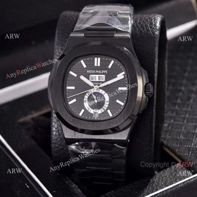 Black Venom Patek Philippe Nautilus Annual Calendar Copy Watches 39.5mm